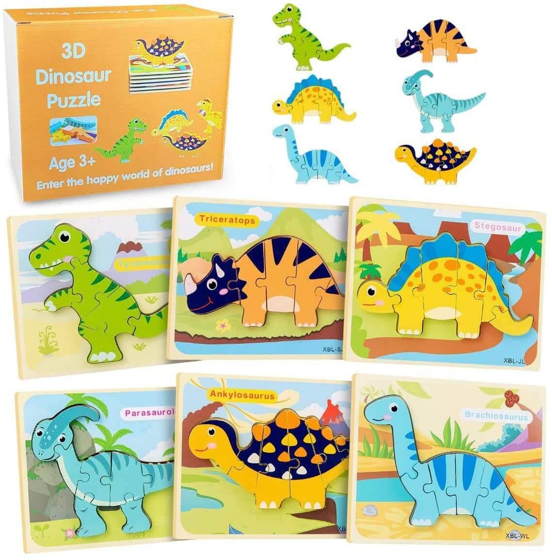 3D Dinosaur Puzzles - MontessoriFun