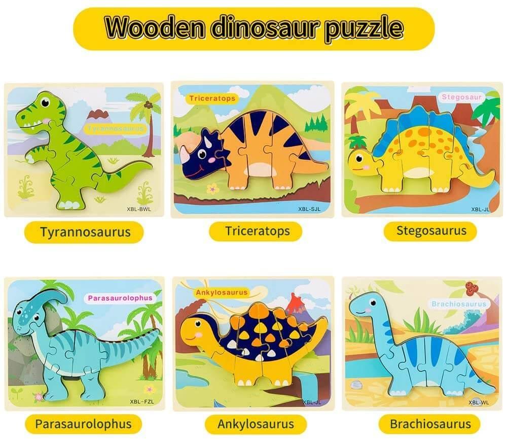 3D Dinosaur Puzzles - MontessoriFun