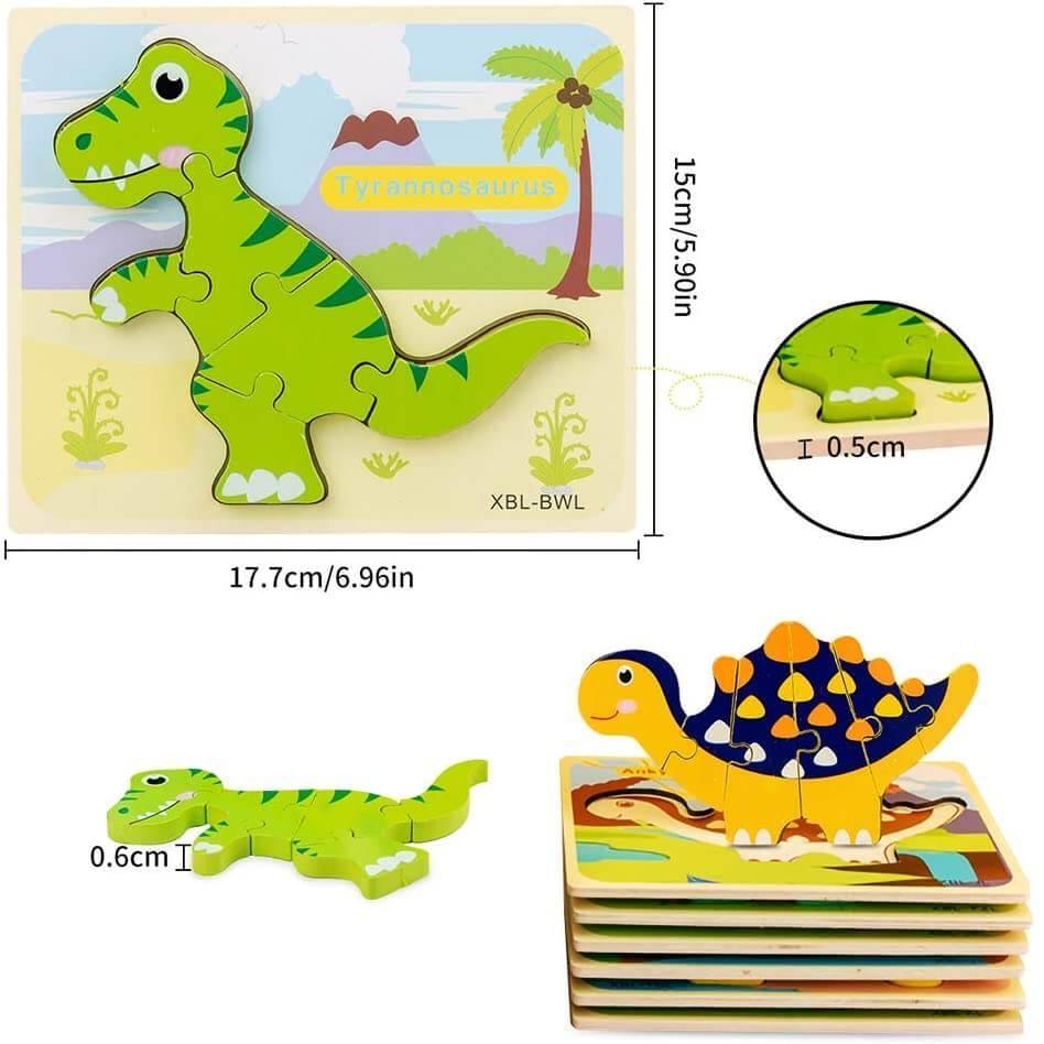 3D Dinosaur Puzzles - MontessoriFun