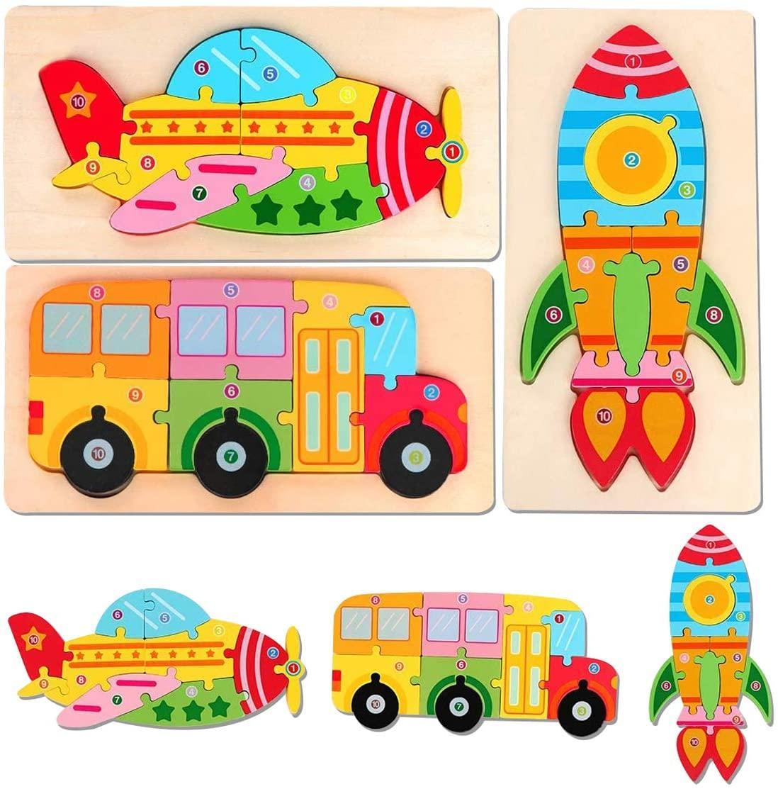 BIG Montessori Vehicles Puzzles (PACK OF 3) - MontessoriFun