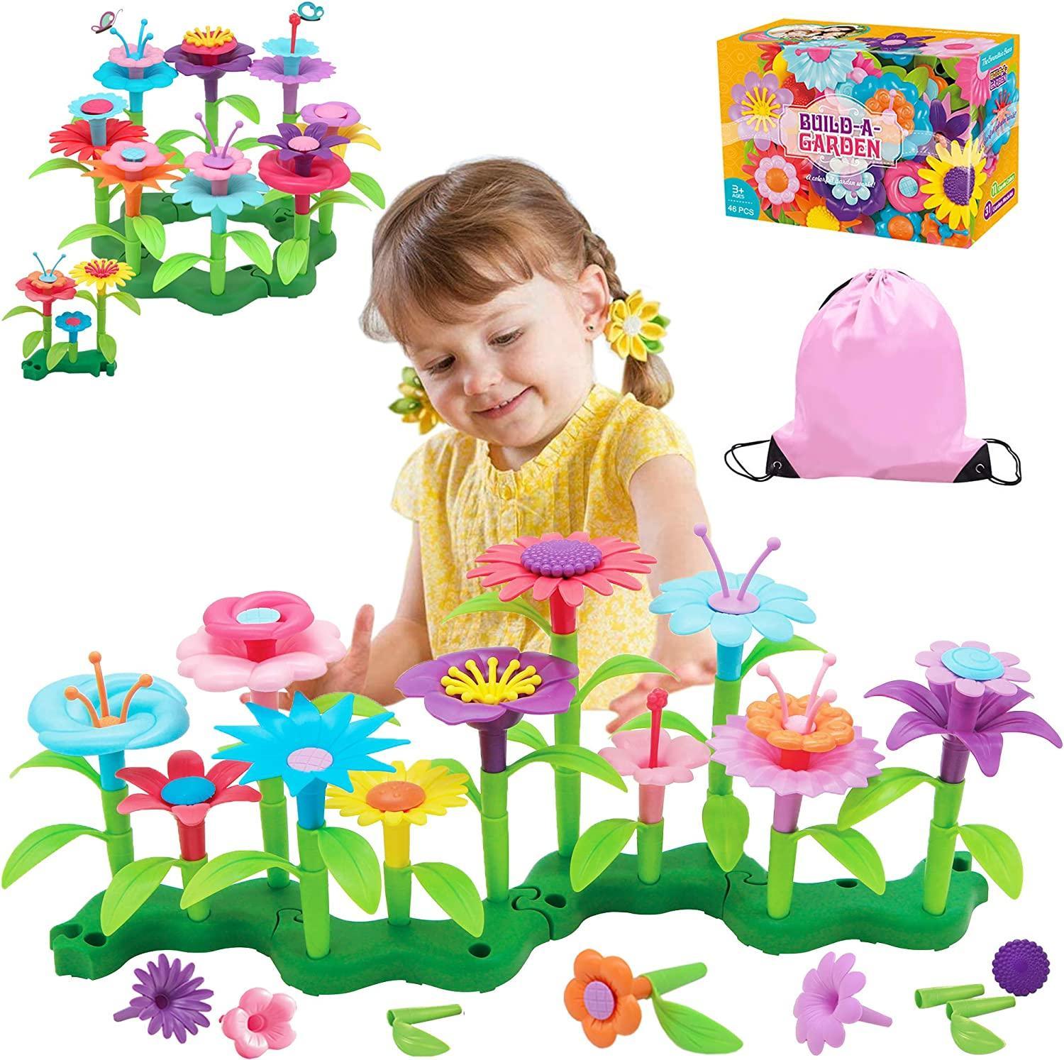 Flower Garden Building Set (46 pieces) - MontessoriFun