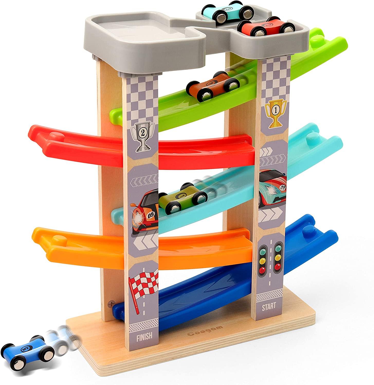 Wooden Car Race Track Ramp - MontessoriFun